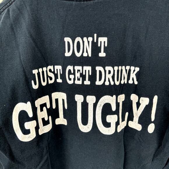 Vintage Coyote Ugly Shirt Sz Large Black Short Sleeve Dont Just Get Drunk Funny - Picture 6 of 6